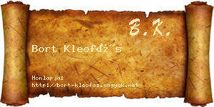 Bort Kleofás névjegykártya